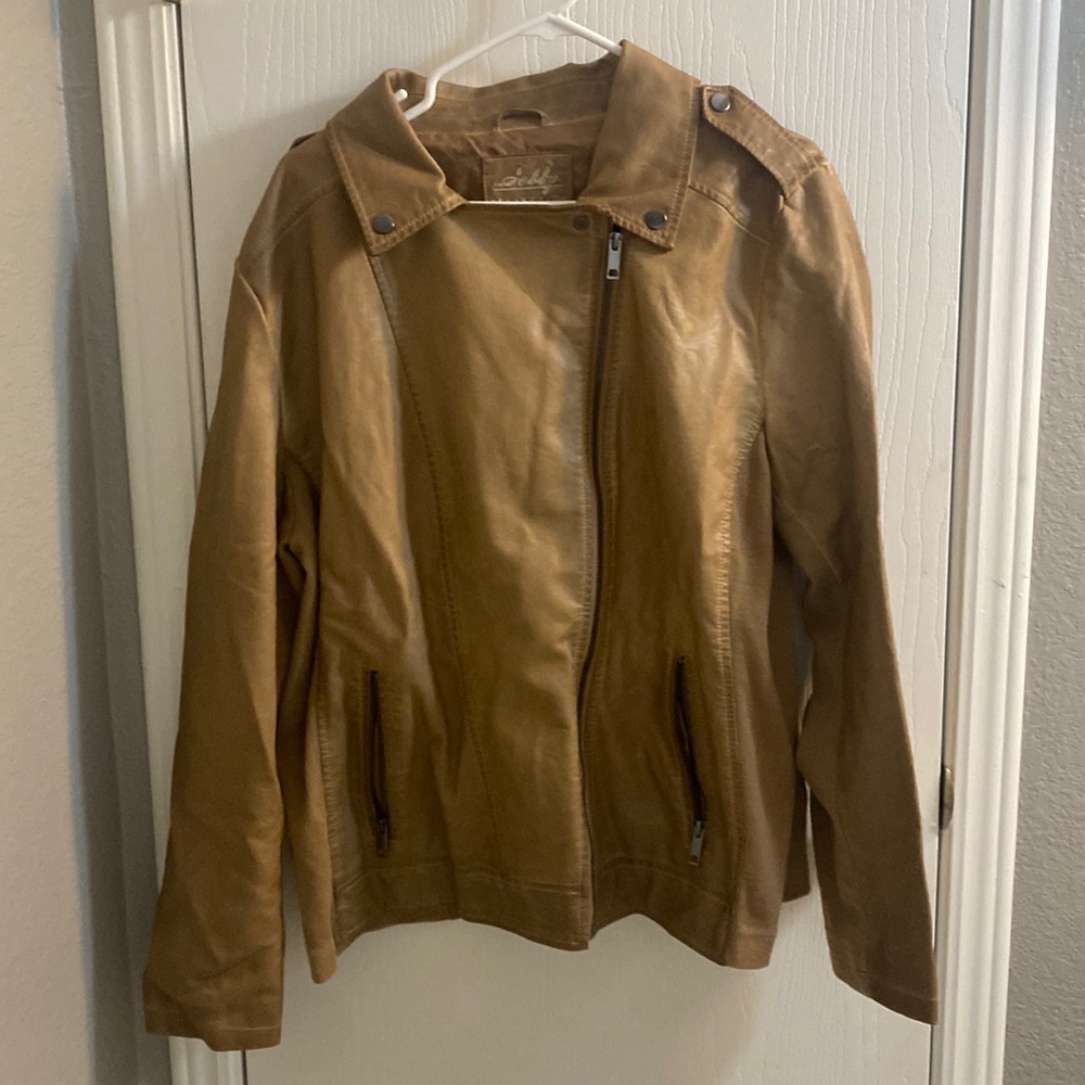 sebby collection: tan leather jacket